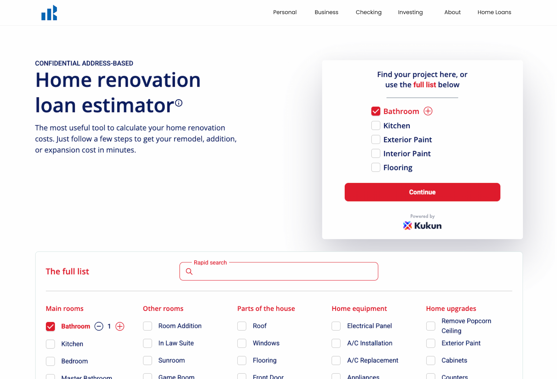 Estimator Widget Red
